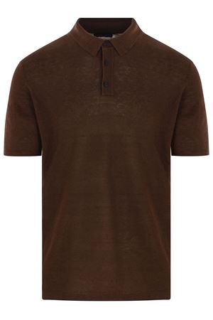 Polo leggera in lino marrone ROBERTO COLLINA | RB2002408